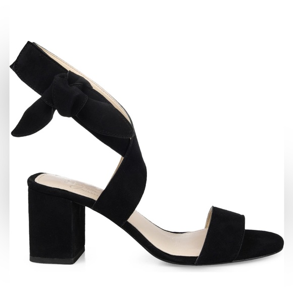 NWOT Signature by Journee Collection Hether Black Suedes Sandal Size 9 - Picture 3 of 11